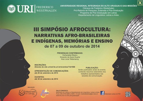 III SIMPÓSIO AFROCULTURA: narrativas afro-brasileiras e indígenas, memórias e ensino