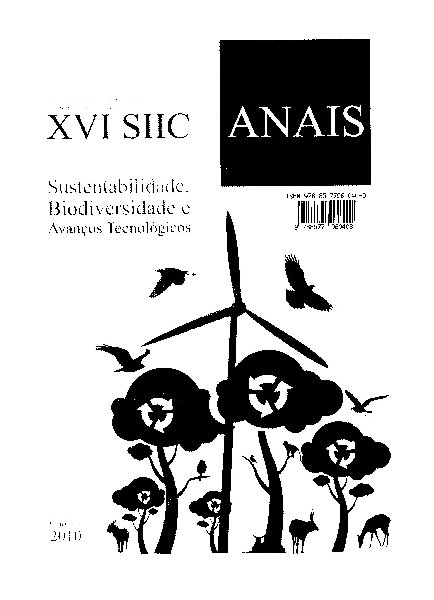 ANAIS DO XVI SEMINÁRIO DE INICIAÇÃO CIENTÍFICA E VIII SEMINÁRIO DE EXTENSÃO: SUSTENTABILIDADE, BIODIVERSIDADE E AVANÇOS TECNOLÓGICOS